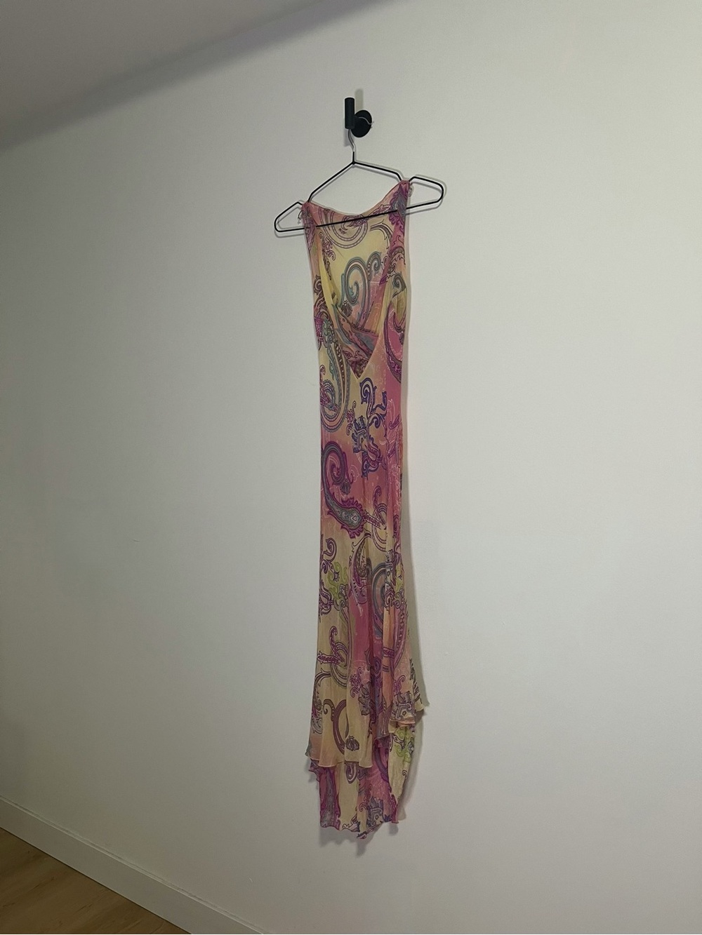 vintage etro paisley mesh midi dress